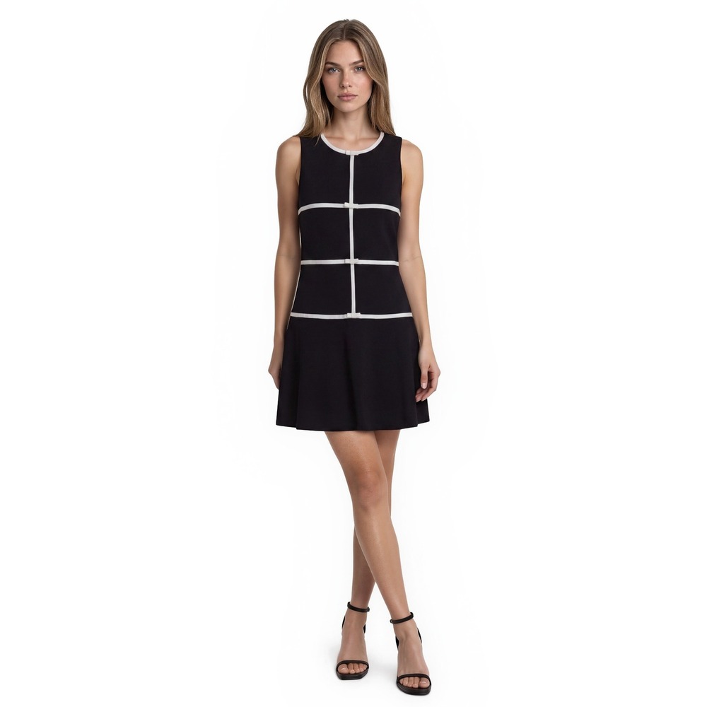 NEW Lilly Pulitzer Clancie Dress Women's Size 16 Noir Black White Bow Accent Mod